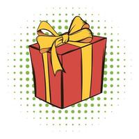 Gift box comics icon vector