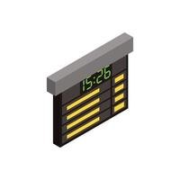 Railway time table isometric icon vector