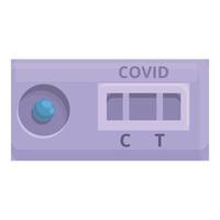 Covid test result icon, cartoon style vector