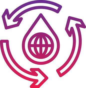 reuse water recycle saving world - gradient icon vector