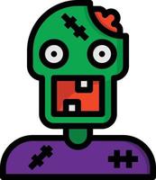 zombie ghost undead corpse halloween - filled outline icon vector