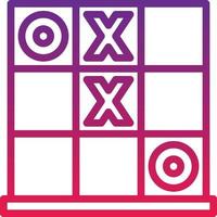 tic tac toe game wooden board entertainment - gradient icon vector