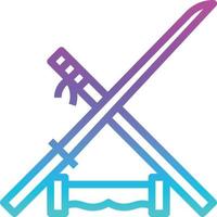 katana samurai blade weapon japan - gradient icon vector