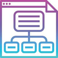 mapa del sitio gráfico organización del sitio web seo - icono de degradado vector