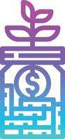 savings jar saving money growth banking - gradient icon vector