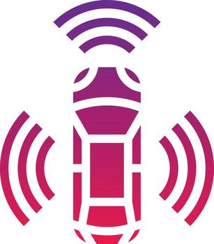 self driving car ai artificial intelligence - solid gradient icon vector