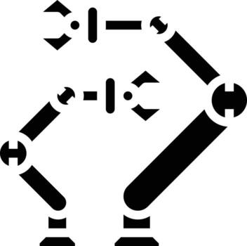brazos robóticos ai inteligencia artificial - icono sólido vector