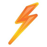 Nature lightning bolt icon, cartoon style vector