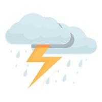 vector de dibujos animados de icono de tormenta. relámpago trueno