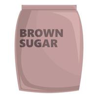 Brown sugar sack icon cartoon vector. Food stevia vector