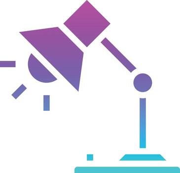 accesorio de computadora de brillo de bombilla - icono sólido degradado vector