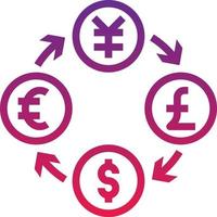 currency investment exchange money coin - gradient icon vector