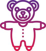 oso de peluche accesorios para bebés de peluche - icono degradado vector