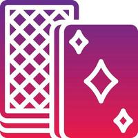 juego de cartas de póquer jugando entretenimiento - icono de gradiente sólido vector