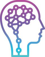 mind human ai artificial intelligence - gradient icon vector