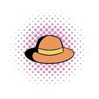 icono de cómics de sombrero hipster vector