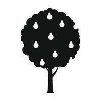 Tree with pears black simple icon vector