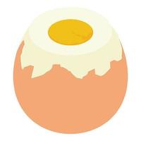 Boiled egg icon, isometric style vector