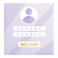 Recover admin password icon, cartoon style vector