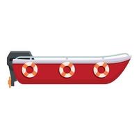 Medical rescue boat icon, cartoon style vector