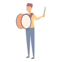 Boy play drums icon cartoon vector. Music school vector