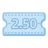 Stamp bus ticket icon, cartoon style vector