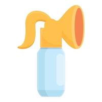 Pump bottle milk icon, cartoon style vector