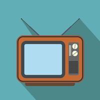 Retro tv flat icon vector