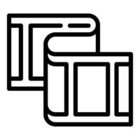 icono de carrete multimedia, estilo de esquema vector