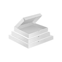 Empty white small boxes realistic vector