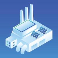 Solar panel smart building icon, isometric style vector