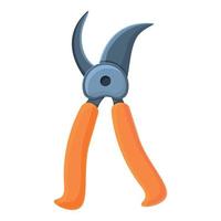 Secateurs tool icon, cartoon style vector