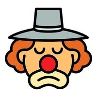 Sad clown icon, outline style vector