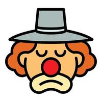 Sad clown icon, outline style vector