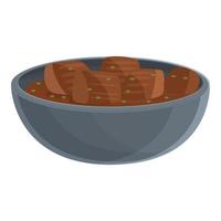 Restaurant korean meal icon, cartoon style vector