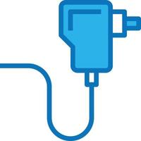 Adaptador de carga de energía accesorio de computadora - icono azul vector