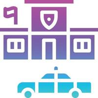 police station police cop car building - solid gradient icon vector