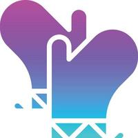 glove hot heat protector kitchen - gradient solid icon vector