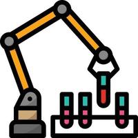 laboratory test robot arm ai - filled outline icon vector