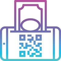 mobile payment qr code payment cash banking - gradient icon vector