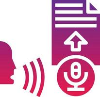 speech recognition record ai artificial intelligence - solid gradient icon vector