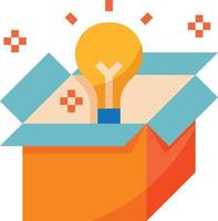 creative box lightbulb light - flat icon vector