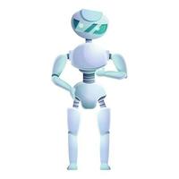Artificial humanoid icon, cartoon style vector
