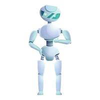 Artificial humanoid icon, cartoon style vector