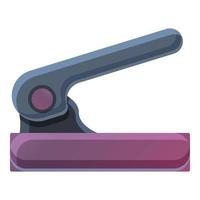 Desk hole puncher icon, cartoon style vector