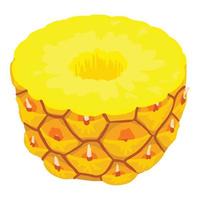 Half pineapple icon, isometric style vector