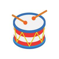 Drum of Independence Day isometric 3d icon vector