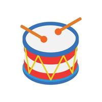 Drum of Independence Day isometric 3d icon vector