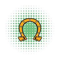 Horseshoe icon, comics style vector