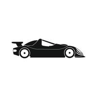 Speeding race car black simple icon vector